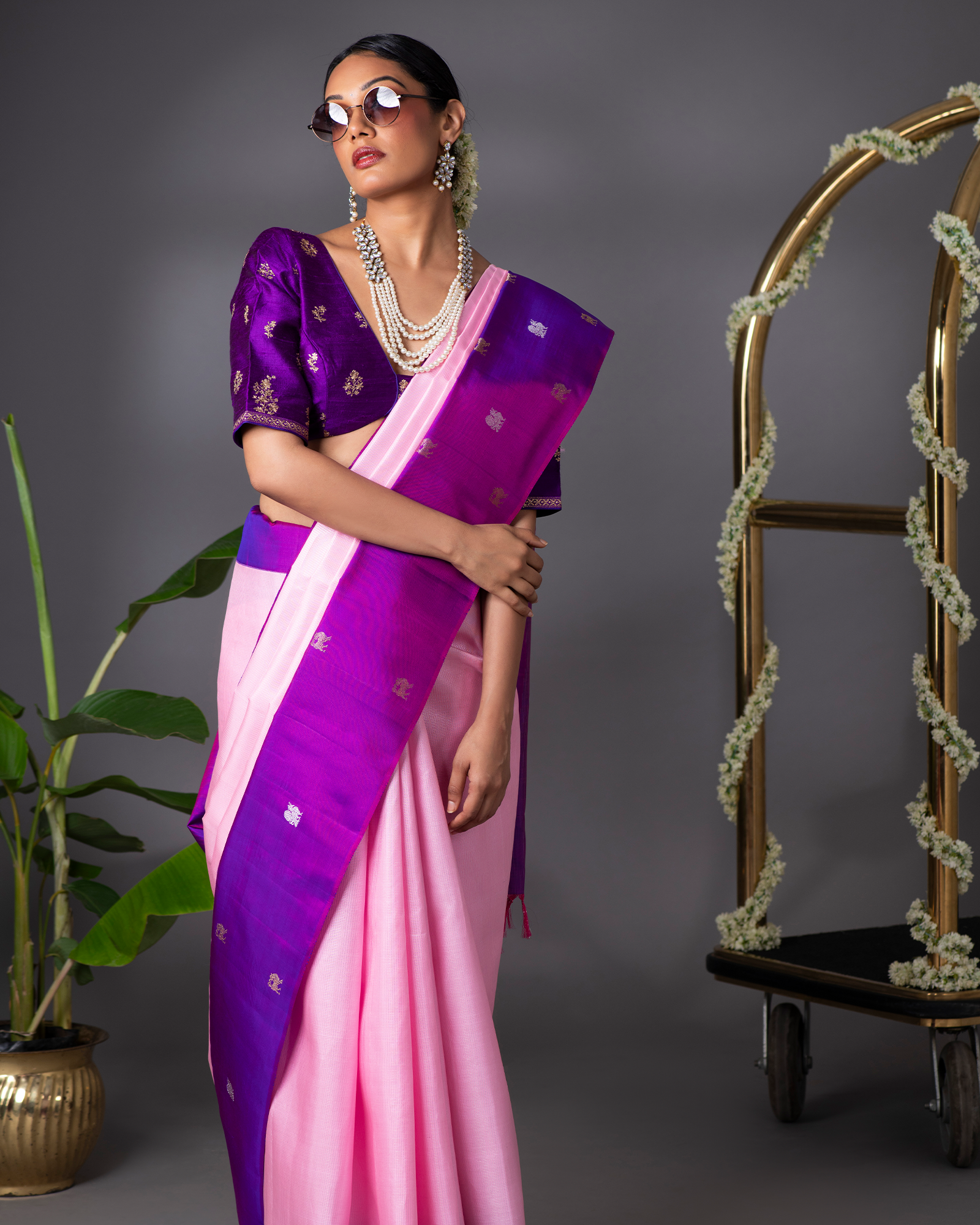 Pink Kanchivaram Silk Saree