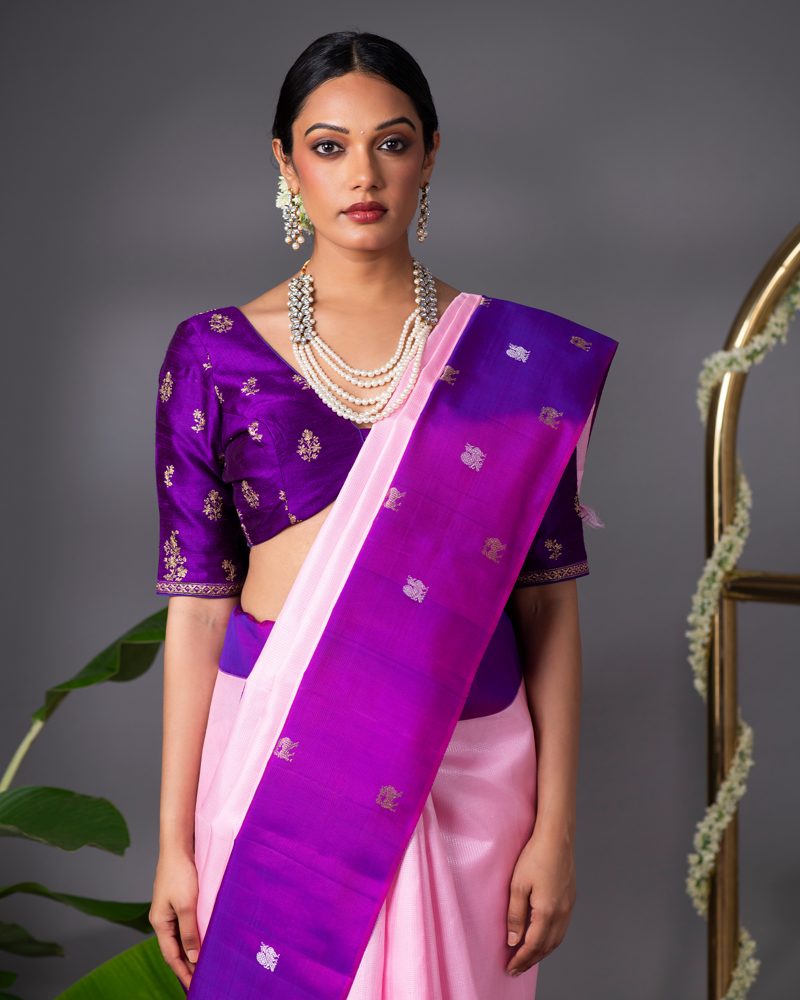 Pink Kanchivaram Silk Saree