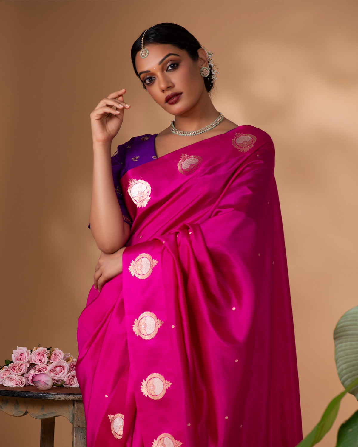Pink Banarasi Silk Saree