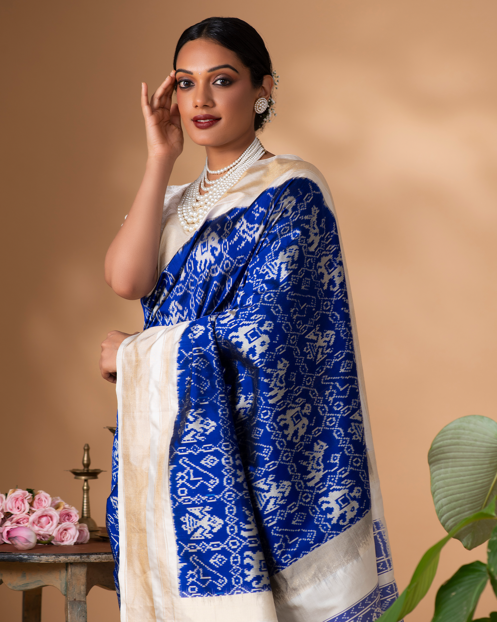Blue Ikkat Silk Saree