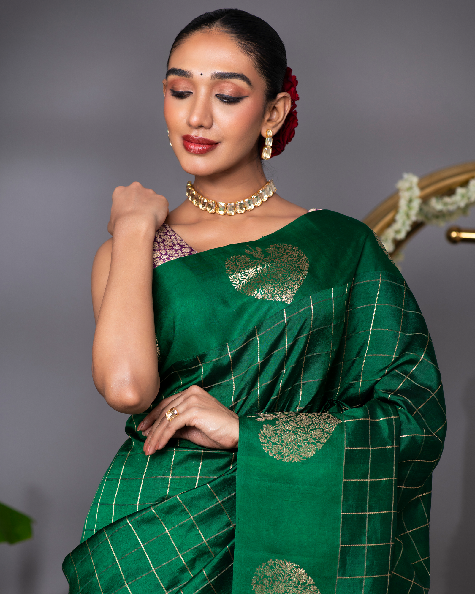 Green Banarasi Silk Saree