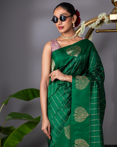 Green Banarasi Silk Saree
