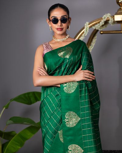 Green Banarasi Silk Saree