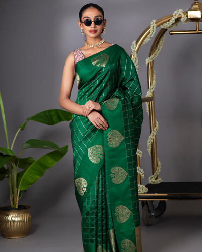 Green Banarasi Silk Saree