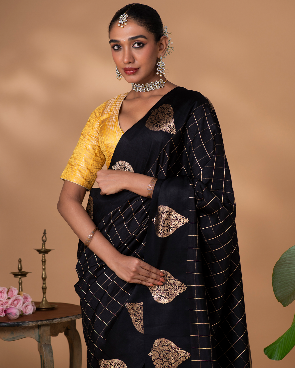 Black Banarasi Silk Saree