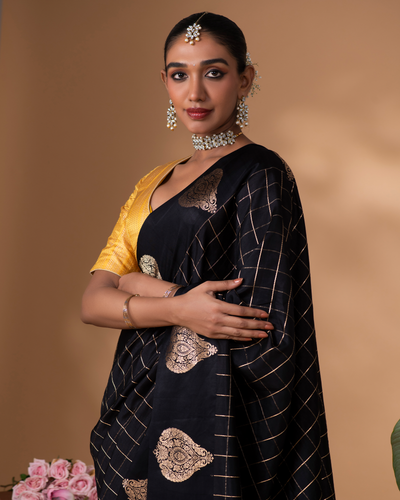 Black Banarasi Silk Saree