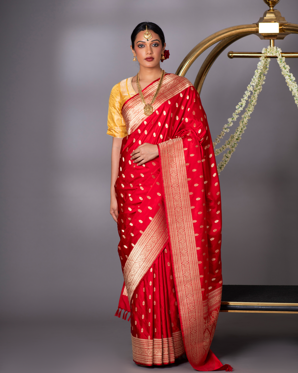 Red Banarasi Silk Saree