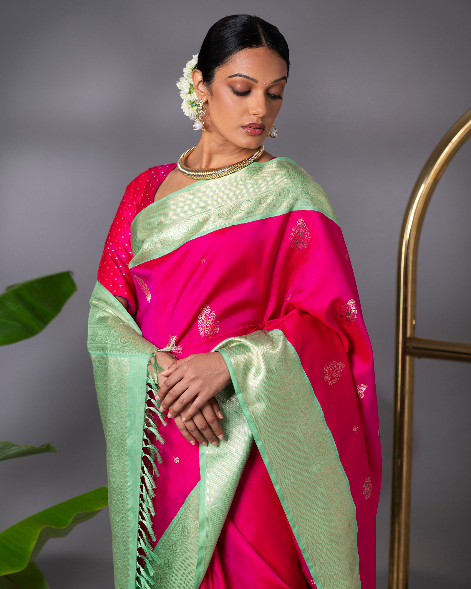 Pink Kanchivaram Silk Saree