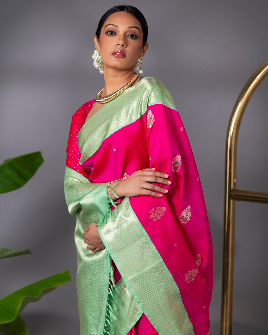 Pink Kanchivaram Silk Saree