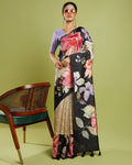 Floral Blended Tussar Saree Embroidered Formal Wear Saree
