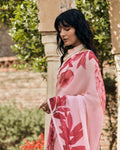 Pink Printed Chiffon Saree