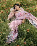 Lavender Printed Chiffon Saree