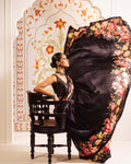Black Satin Crepe Silk Saree