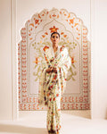 White Satin Crepe Silk Saree