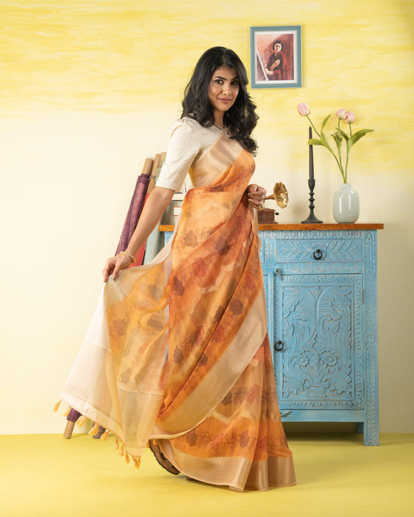 blended georgette saree