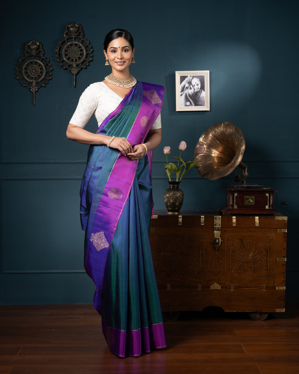 Blue Kanchivaram Silk Saree