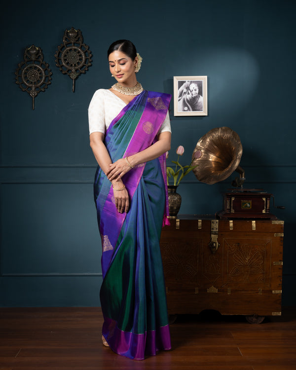 Blue Kanchivaram Silk Saree