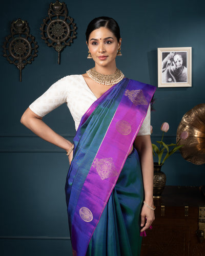 Blue Kanchivaram Silk Saree