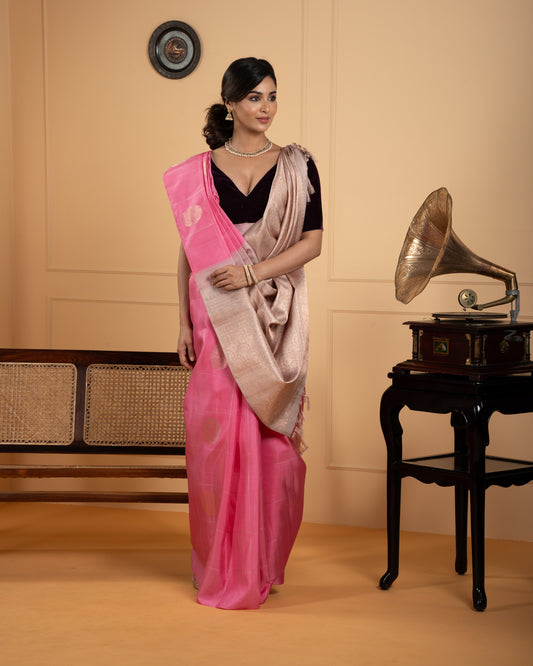 Pink Kanchivaram Silk Saree