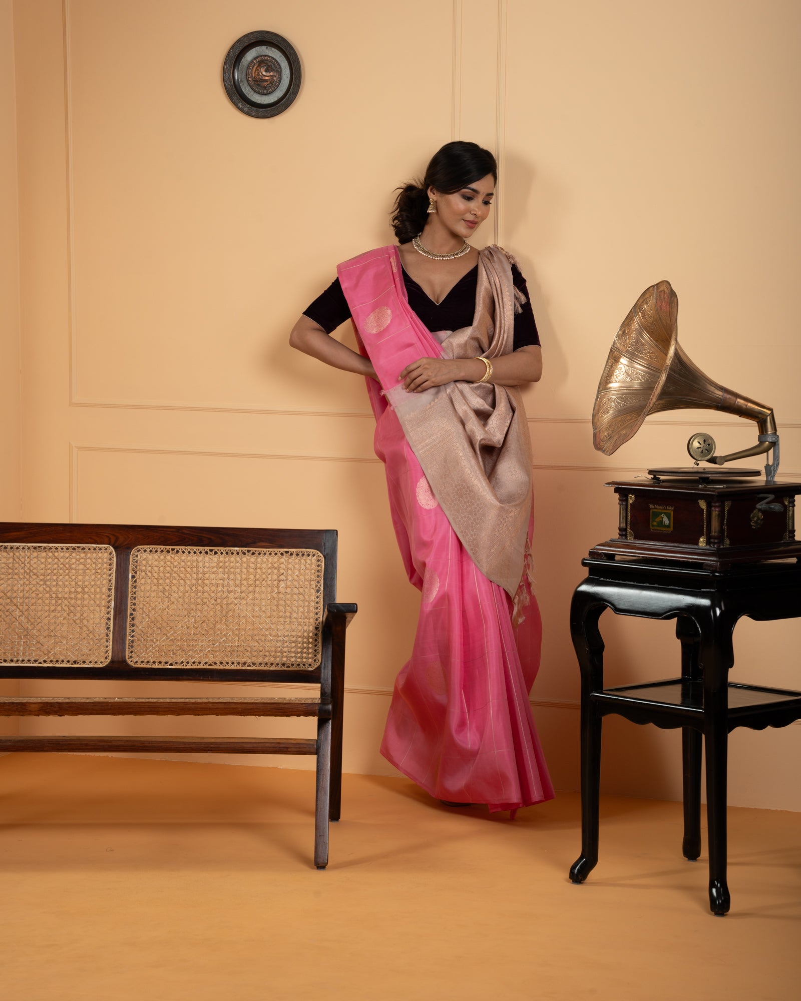 Pink Kanchivaram Silk Saree