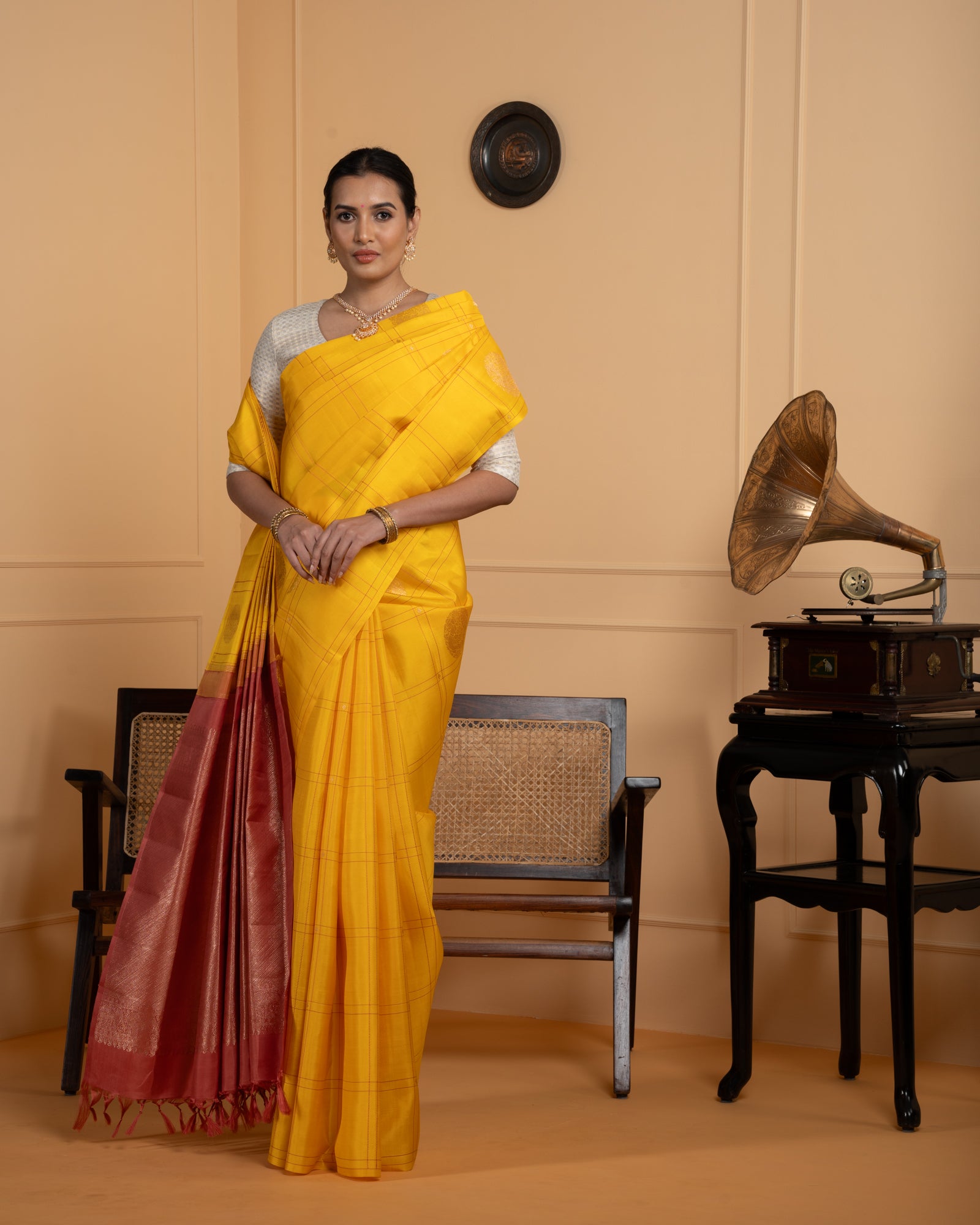 Yellow Kanchivaram Silk Saree