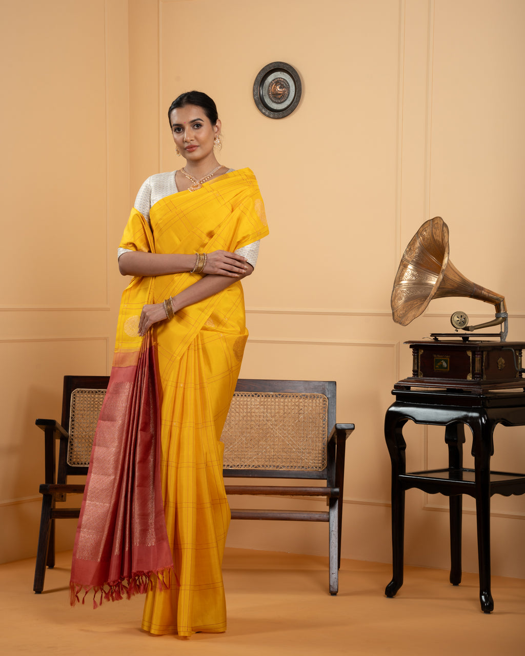 Yellow Kanchivaram Silk Saree