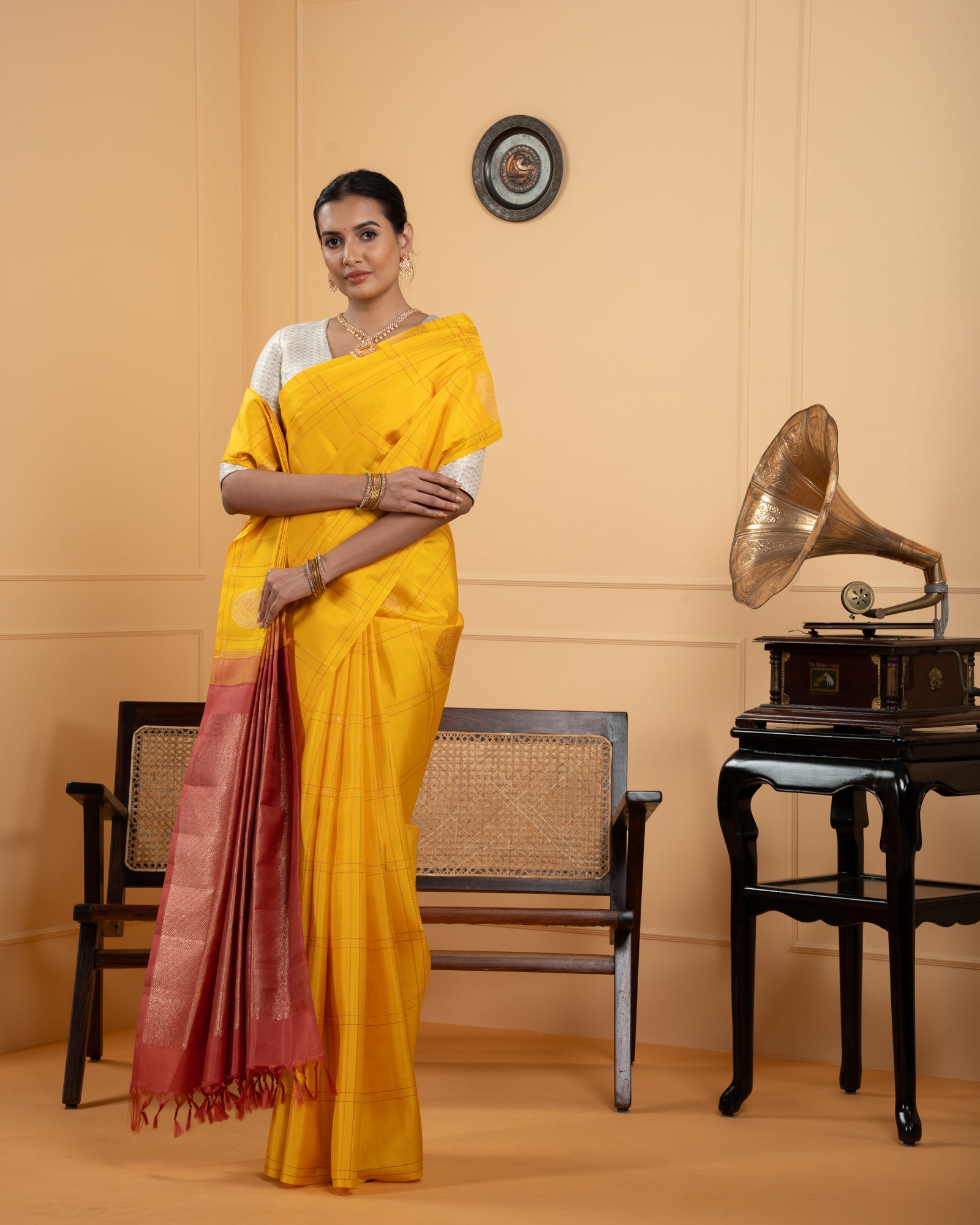 Yellow Kanchivaram Silk Saree