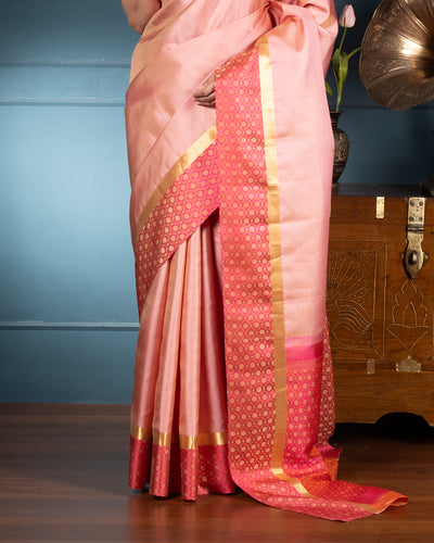 Peach  Kanchivaram Silk Saree