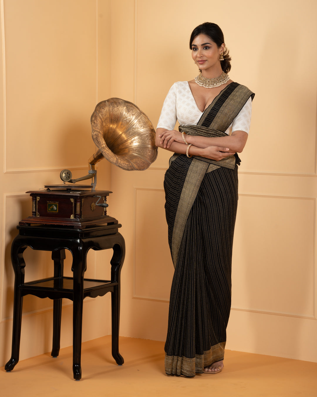 Blue Mysore Crepe Silk Saree