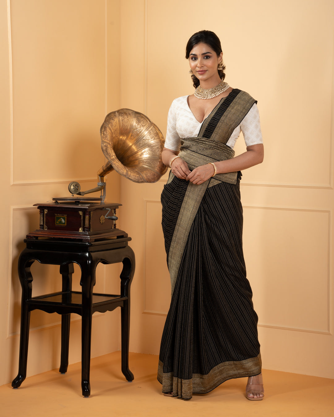 Blue Mysore Crepe Silk Saree