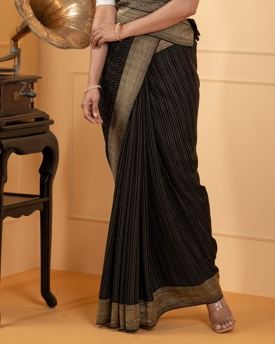 Blue Mysore Crepe Silk Saree