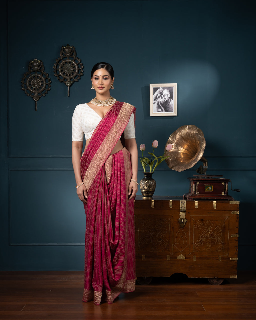 Pink Mysore Crepe Silk Saree