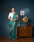Blue  Mysore Crepe Silk Saree