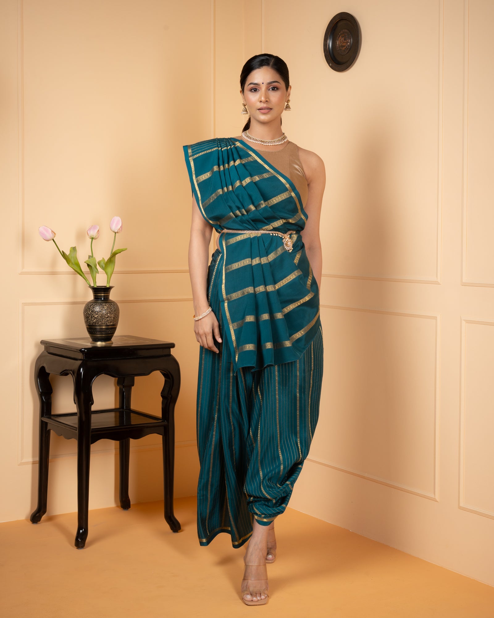 Blue Pure Zari Mysore Silk Saree