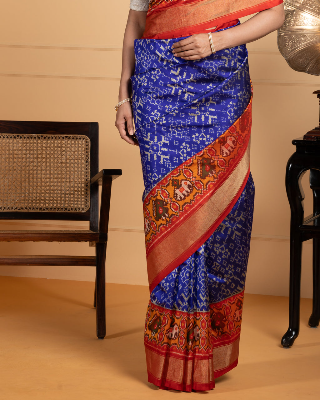Blue Ikkat Silk Saree