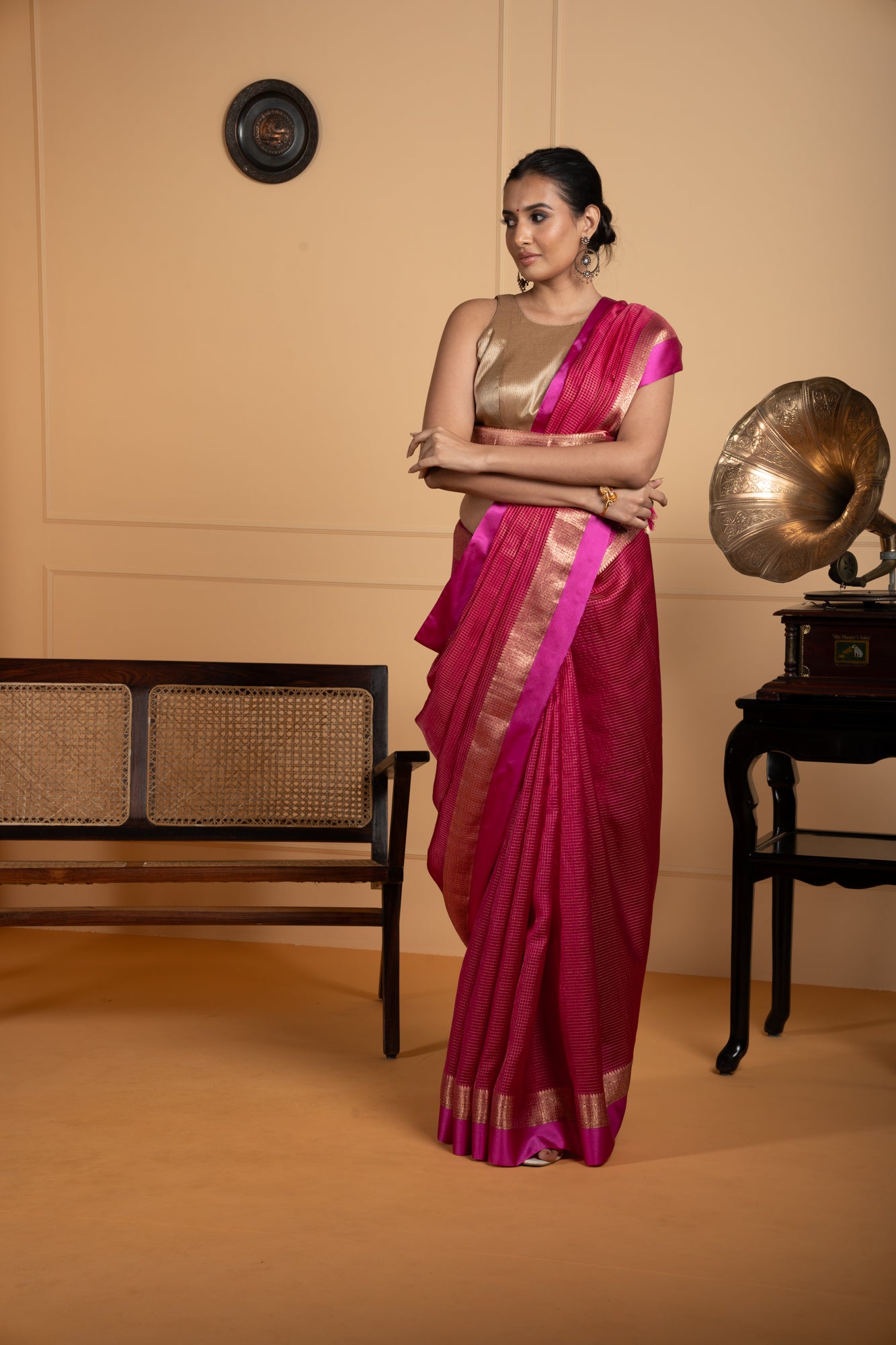 Pink Chanderi Silk Saree