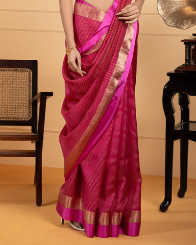 Pink Chanderi Silk Saree