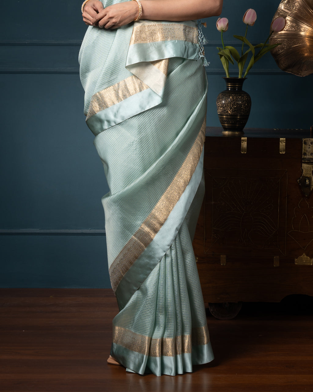 Green Chanderi Silk Saree