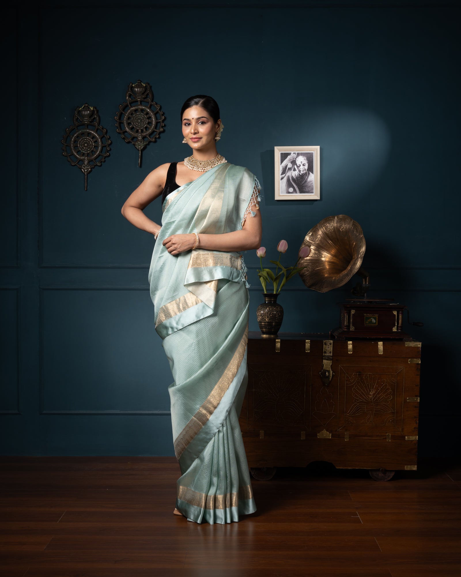 Green Chanderi Silk Saree