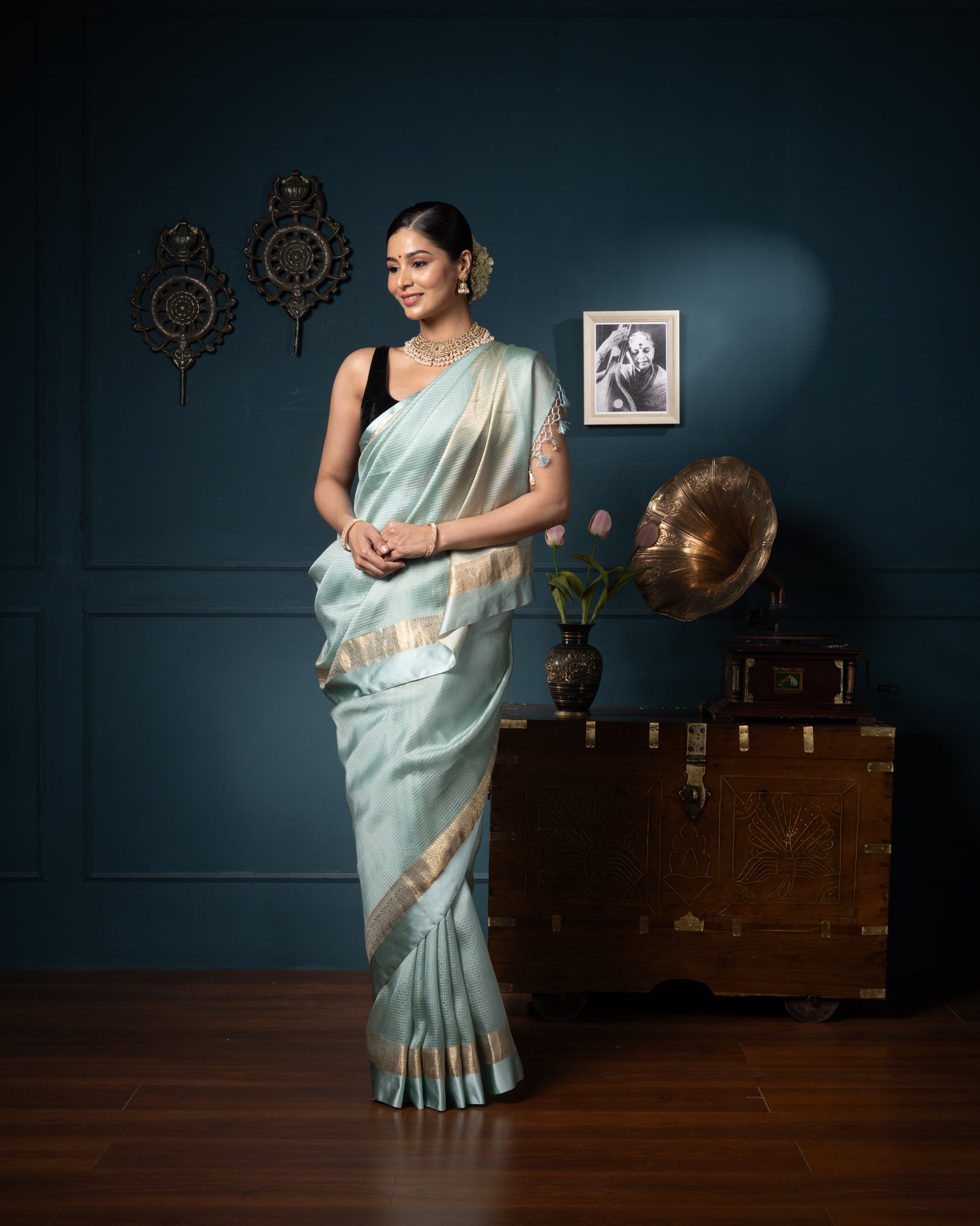 Green Chanderi Silk Saree