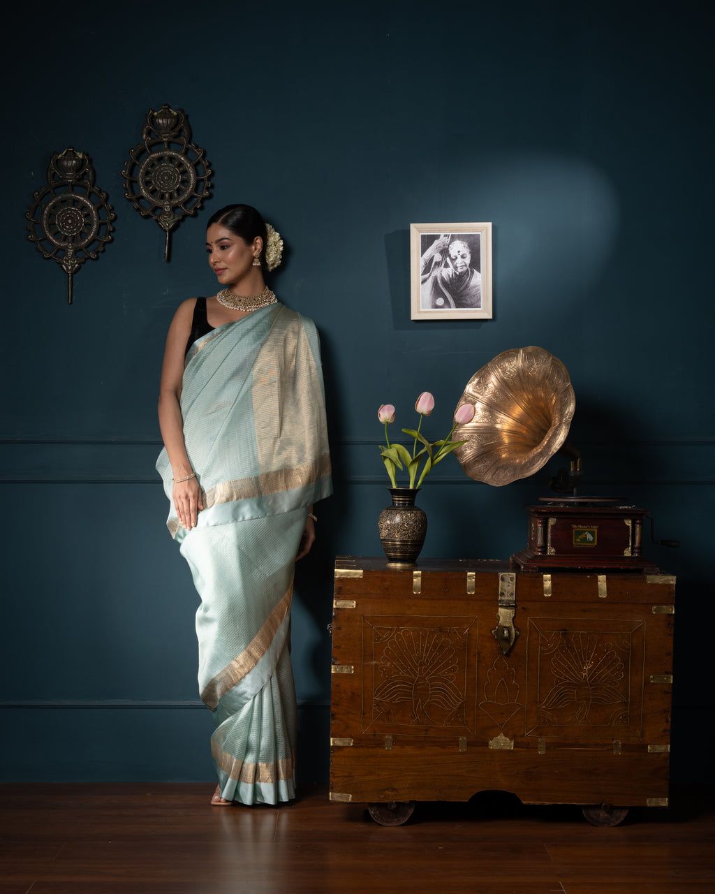 Green Chanderi Silk Saree