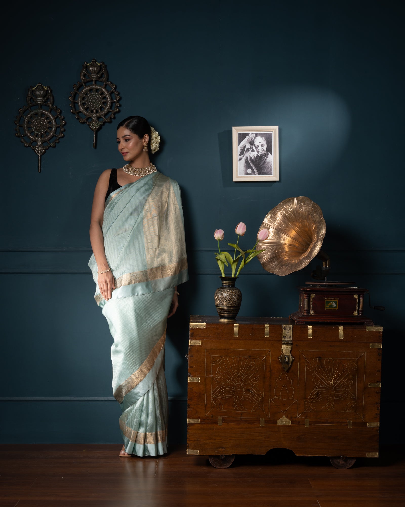 Green Chanderi Silk Saree