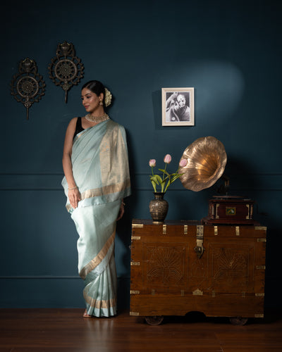 Green Chanderi Silk Saree