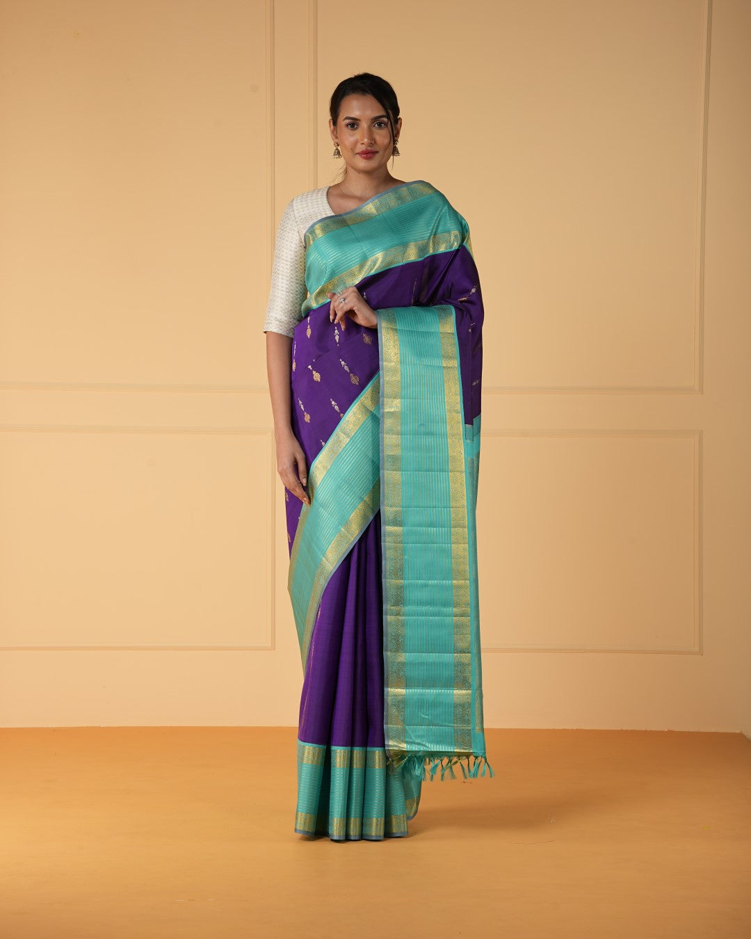 Purple Kanchivaram Silk Saree