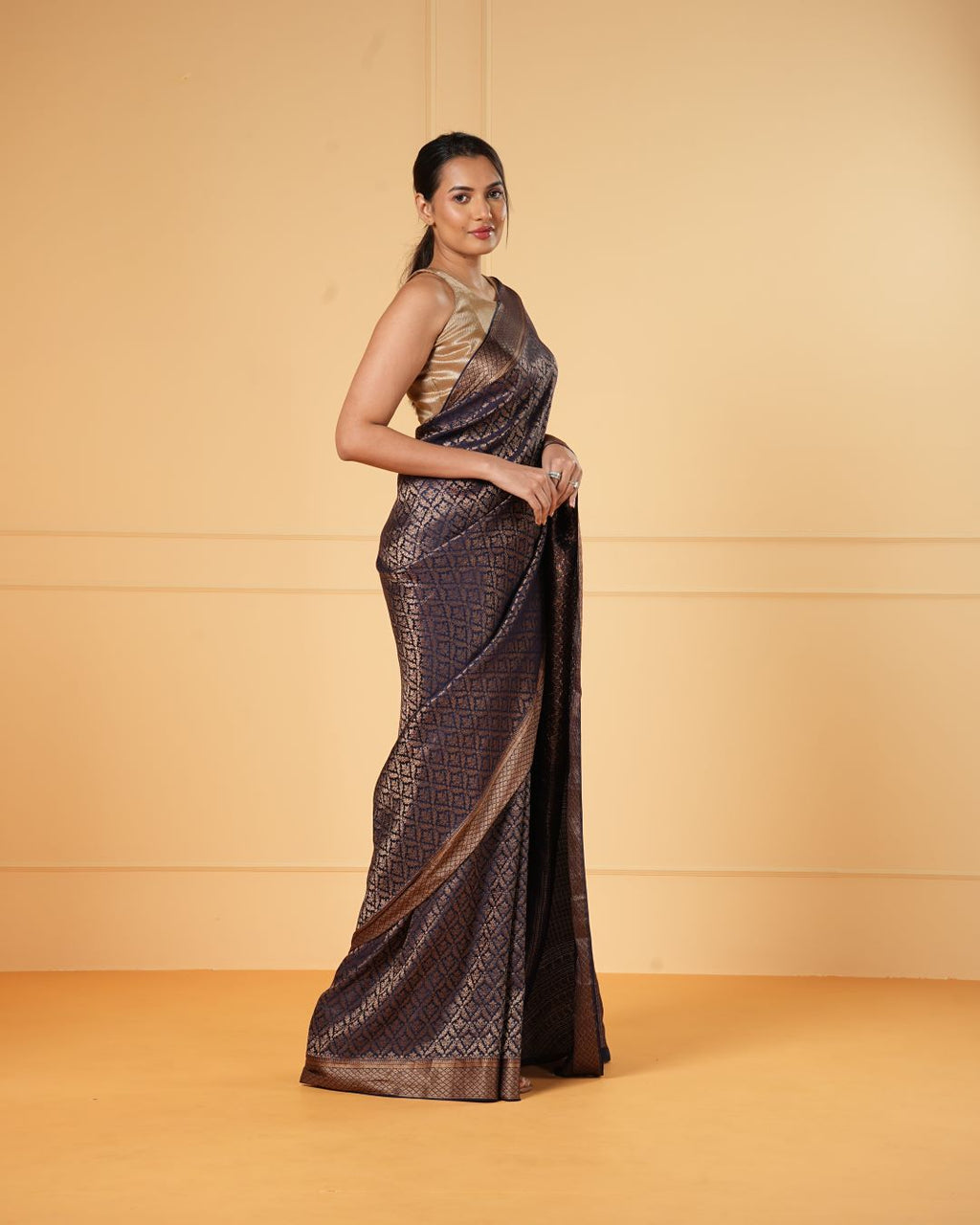 Blue Mysore Crepe Silk Saree