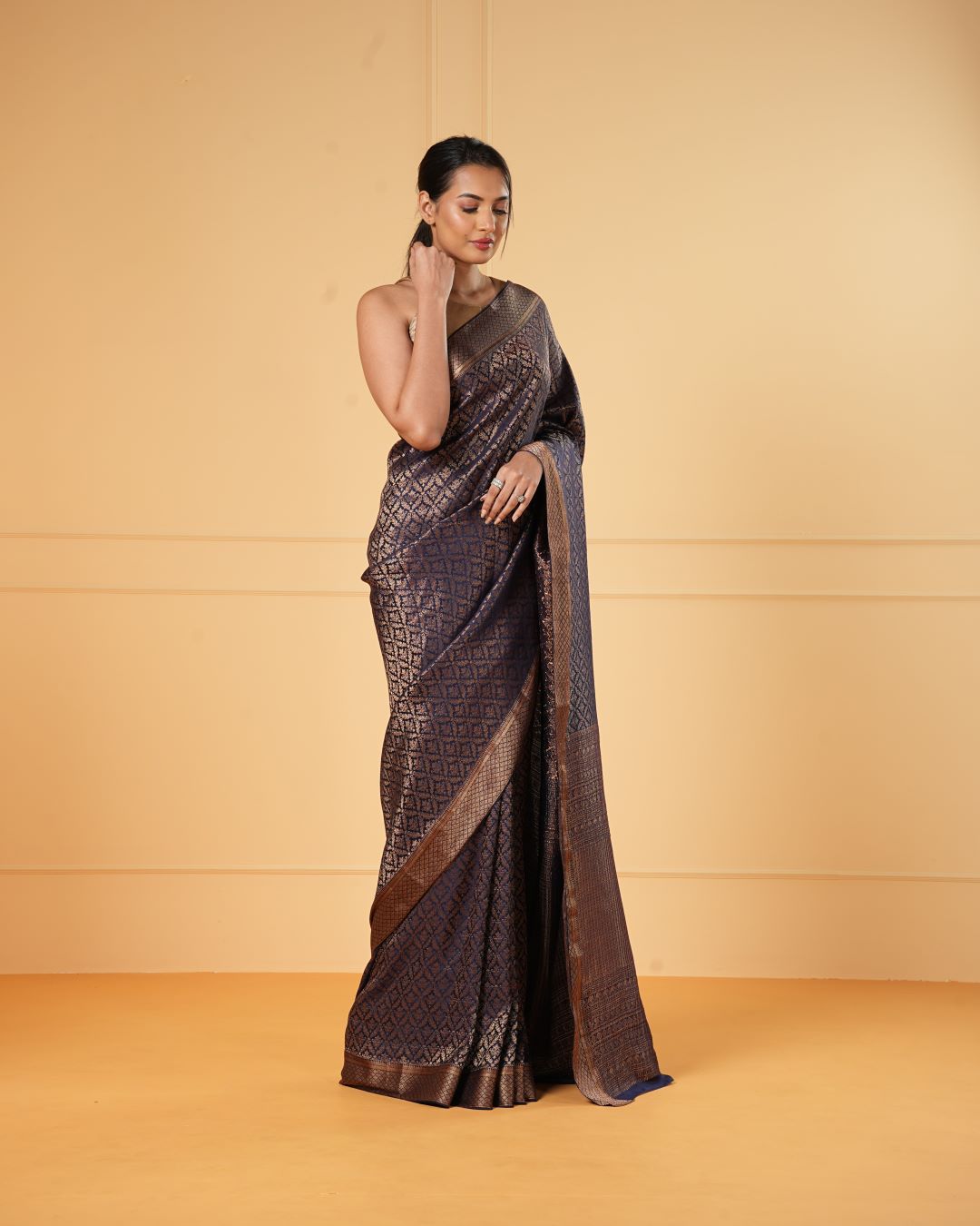 Blue Mysore Crepe Silk Saree