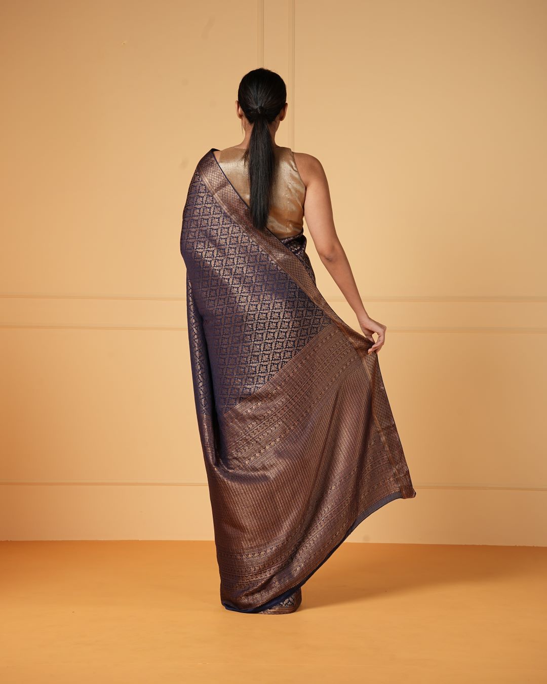 Blue Mysore Crepe Silk Saree