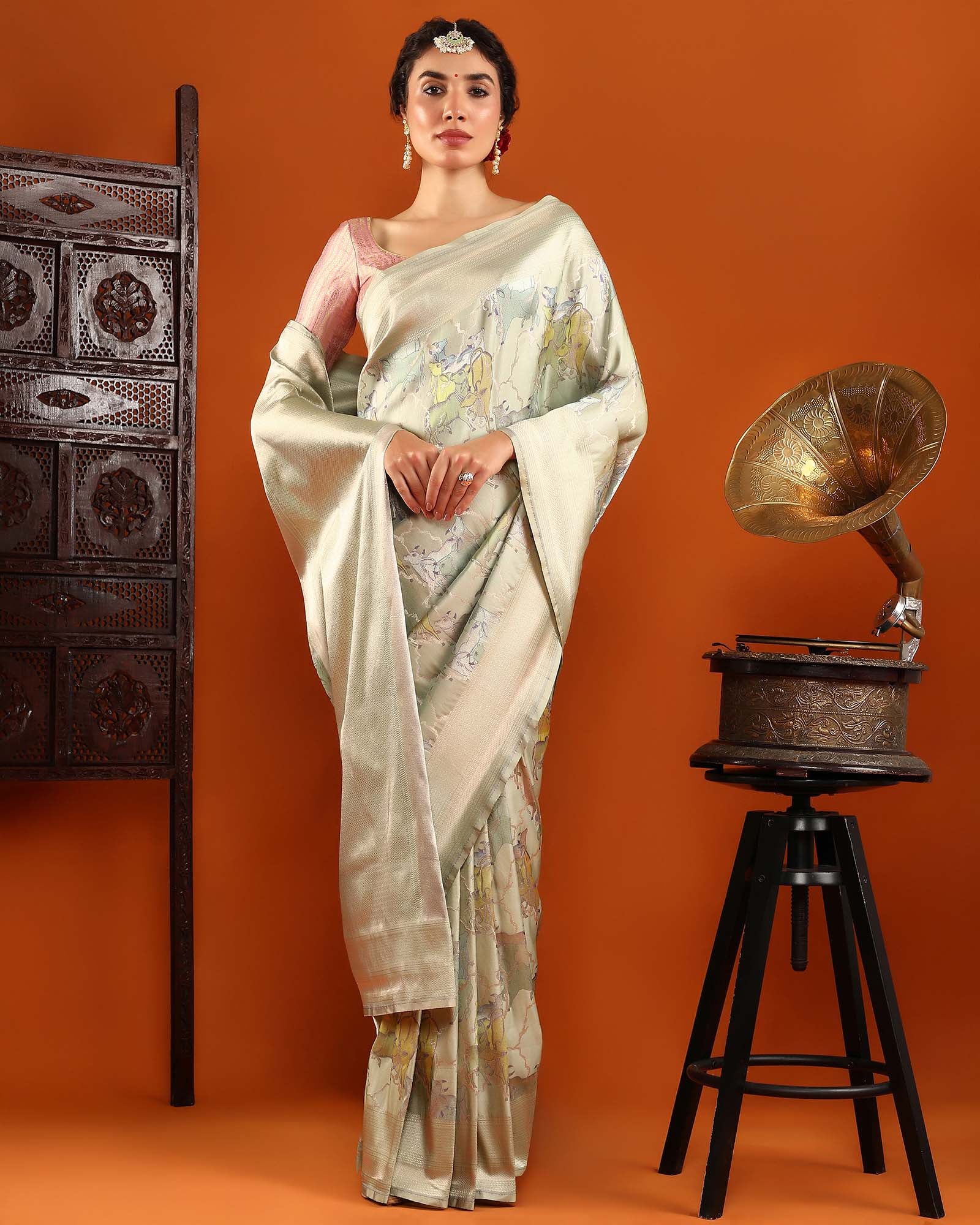 Green Banarasi Silk Saree