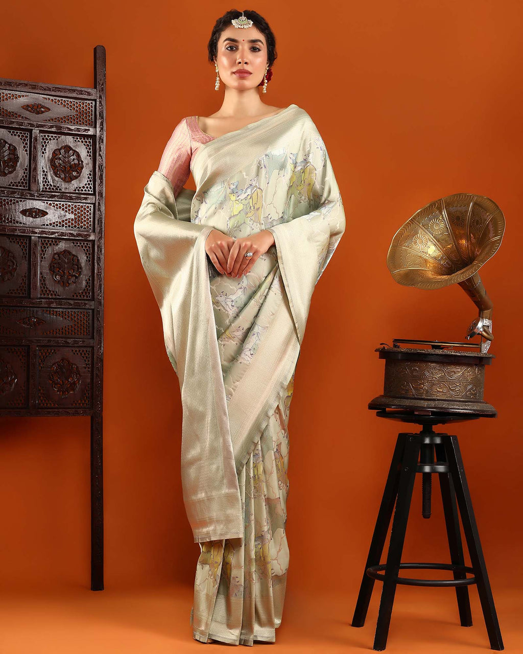 Green Banarasi Silk Saree