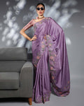 Purple Tussar Silk Saree